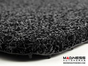 FIAT 124 Floor Mats - All Weather - Rubber Woven Carpet - Black